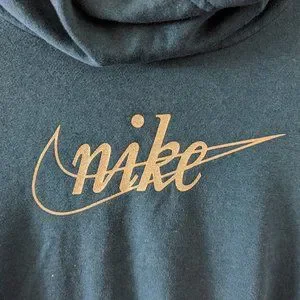 Tops Nike Womens Fleece Glitter Swoosh Funnel Neck Hoodie Large